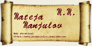 Mateja Manjulov vizit kartica